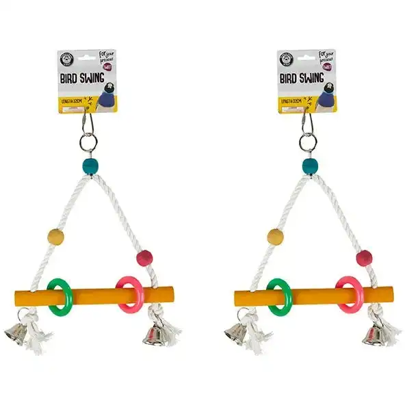 Bird Toy Wood and Rope Perch Swing