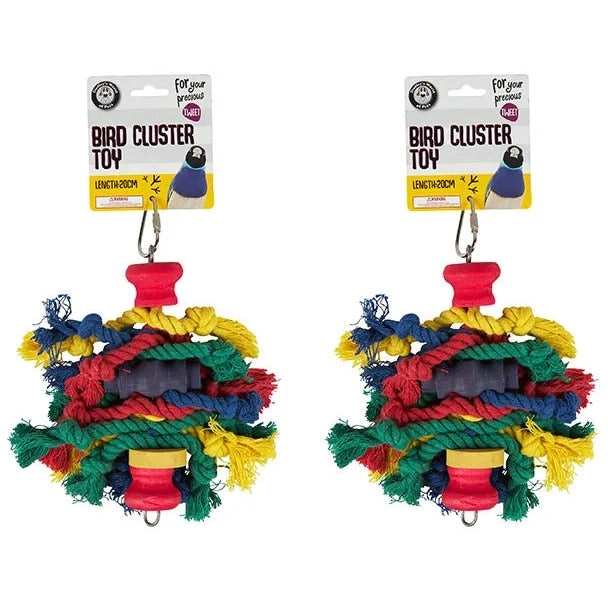 Bird Cluster Toy - Wooden Blocks & Ropes