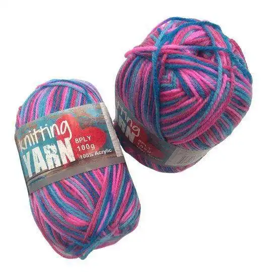 Knitting Yarn -  Multi Colour Blue & Pink