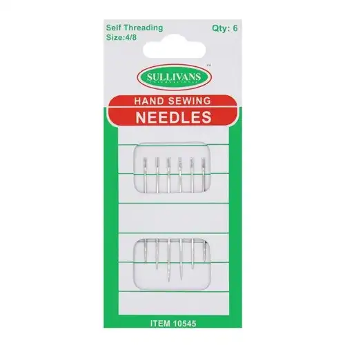 Hand Sewing Needles Self Threading - 6 Pieces Size 4 and 8