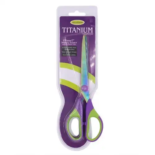 Sewing Scissors Titanium Coated with Comfort Grip - 175mm