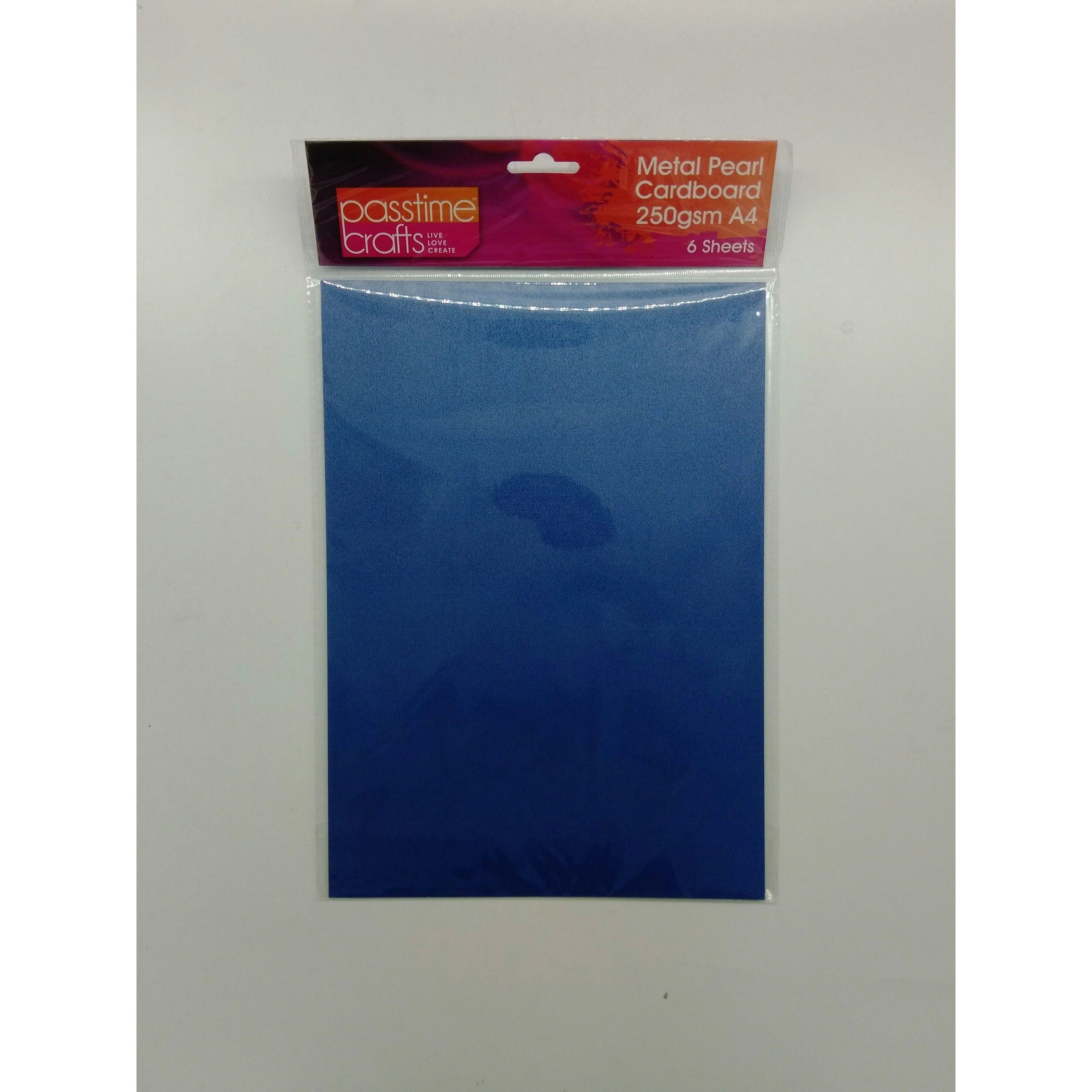 Metal Pearl Cardboard 250gsm A4 6 Sheets Assorted - See Colours Below