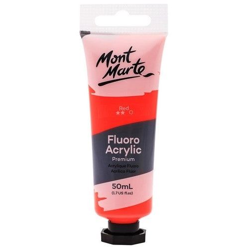 Mont Marte Premium Fluro Acrylic Paint - Red