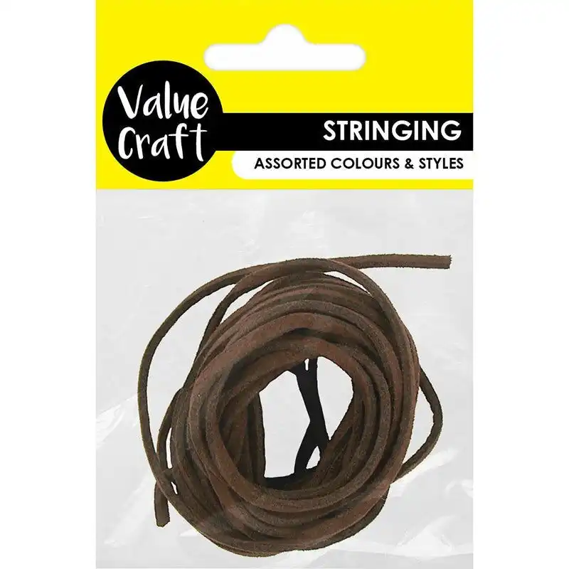 Faux Suede Thonging Cord - Dark Brown