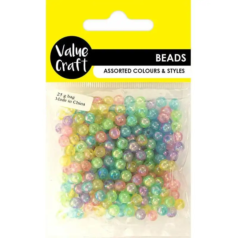 Plastic Beads Round - Clear