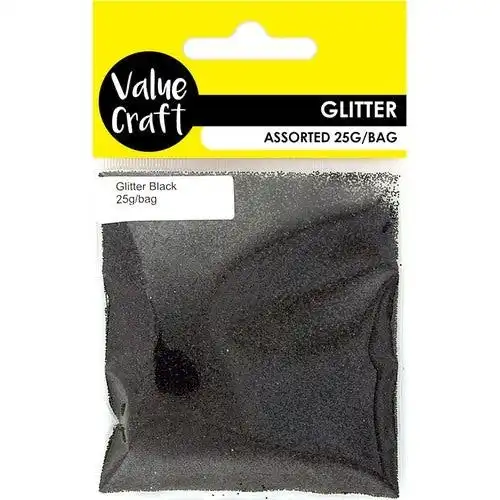 Craft Glitter in Bag Black