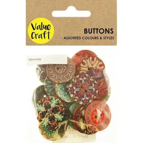 Wooden - Mandela Assorted Buttons