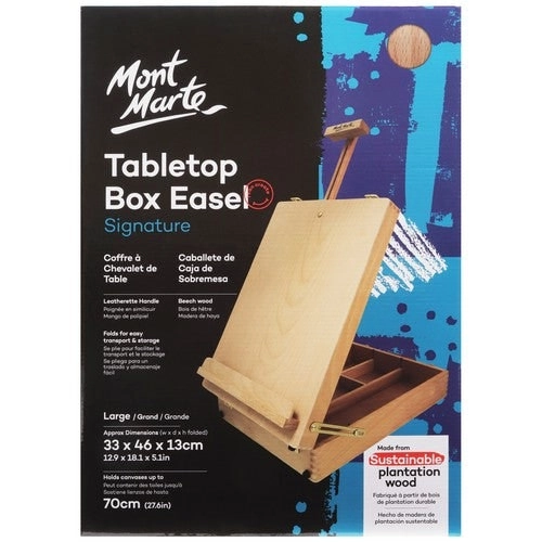 Mont Marte Signature Tabletop Box Easel - Beech Wood