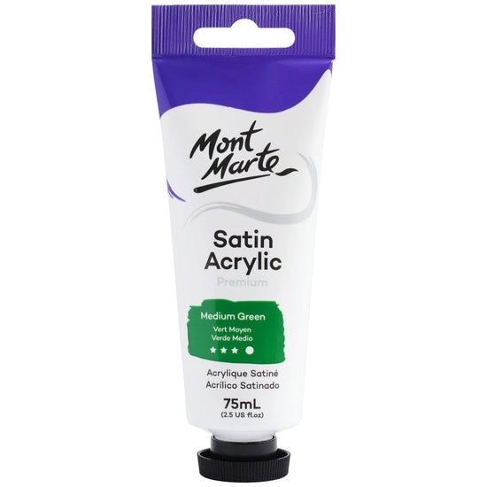 Mont Marte Satin Acrylic Paint - Medium Green