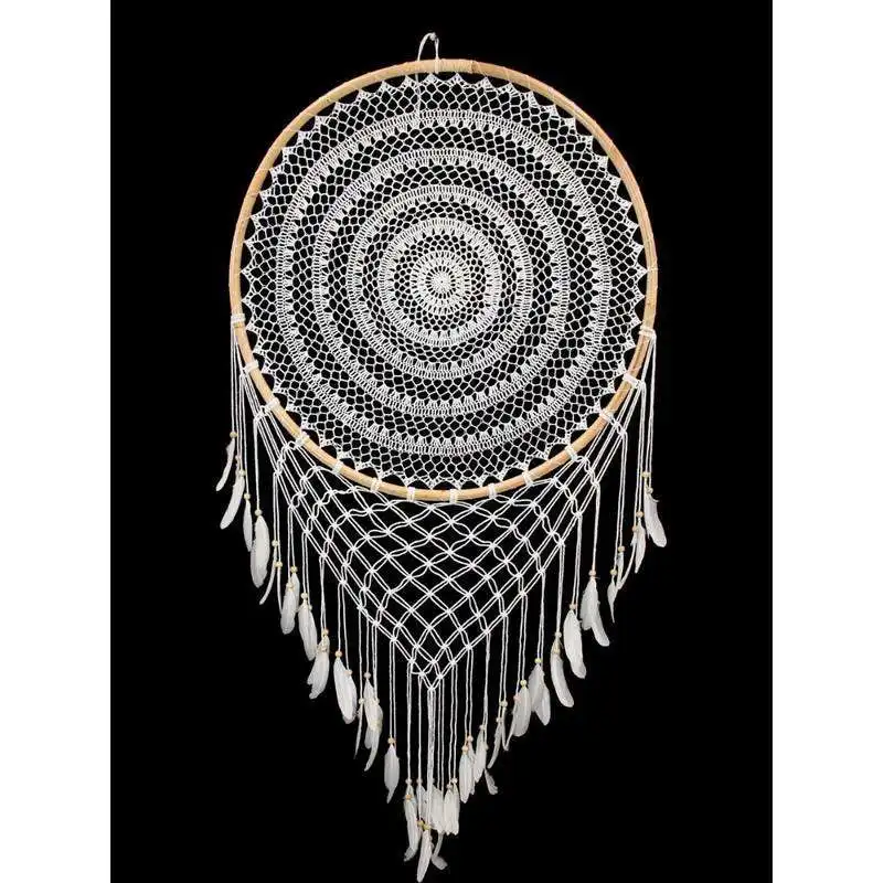 Crochet Dream Catcher - Rattan White