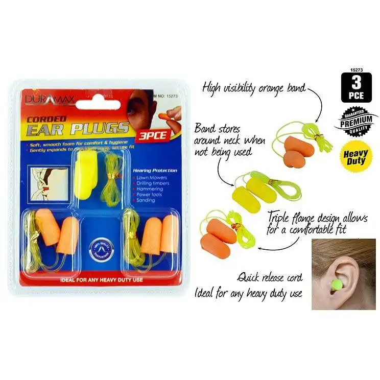 Ear Plugs with Cord - Foam