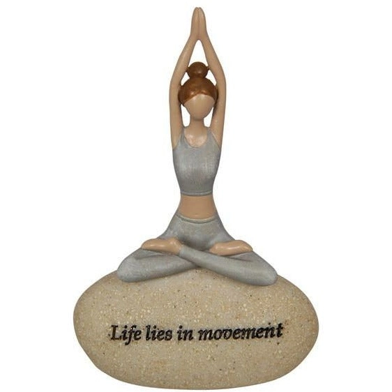 Inspirational Yoga Lady with Quote on Stone - 13cm