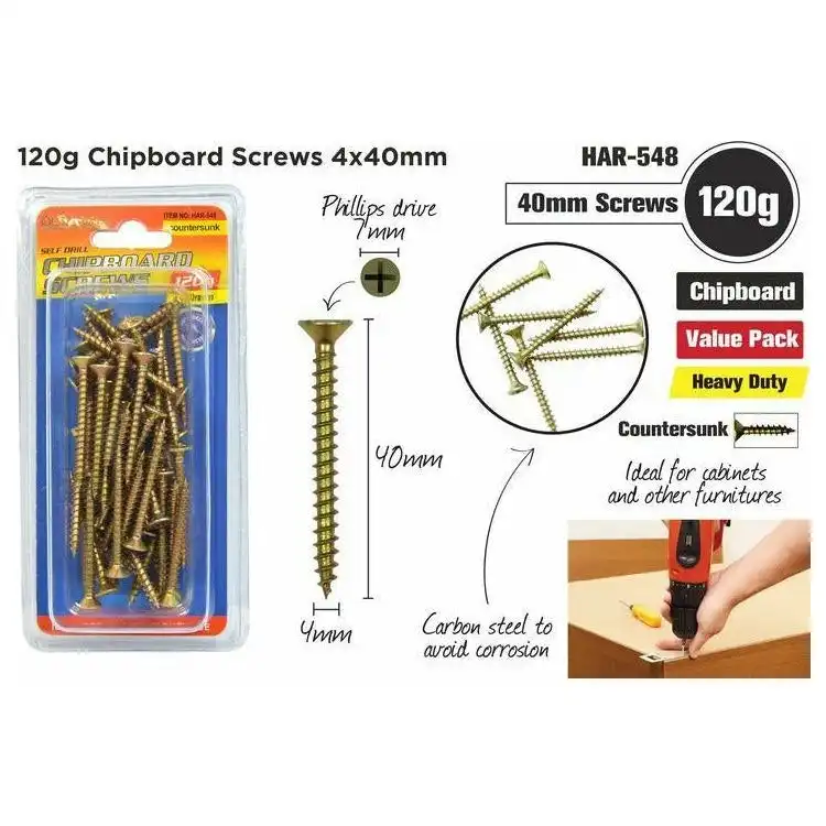 Chipboard Screws - 4x40mm 120g