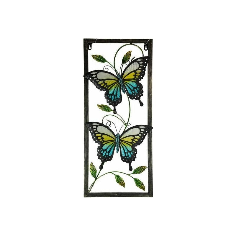 Twin Butterfly Glass & Metal - Wall Art