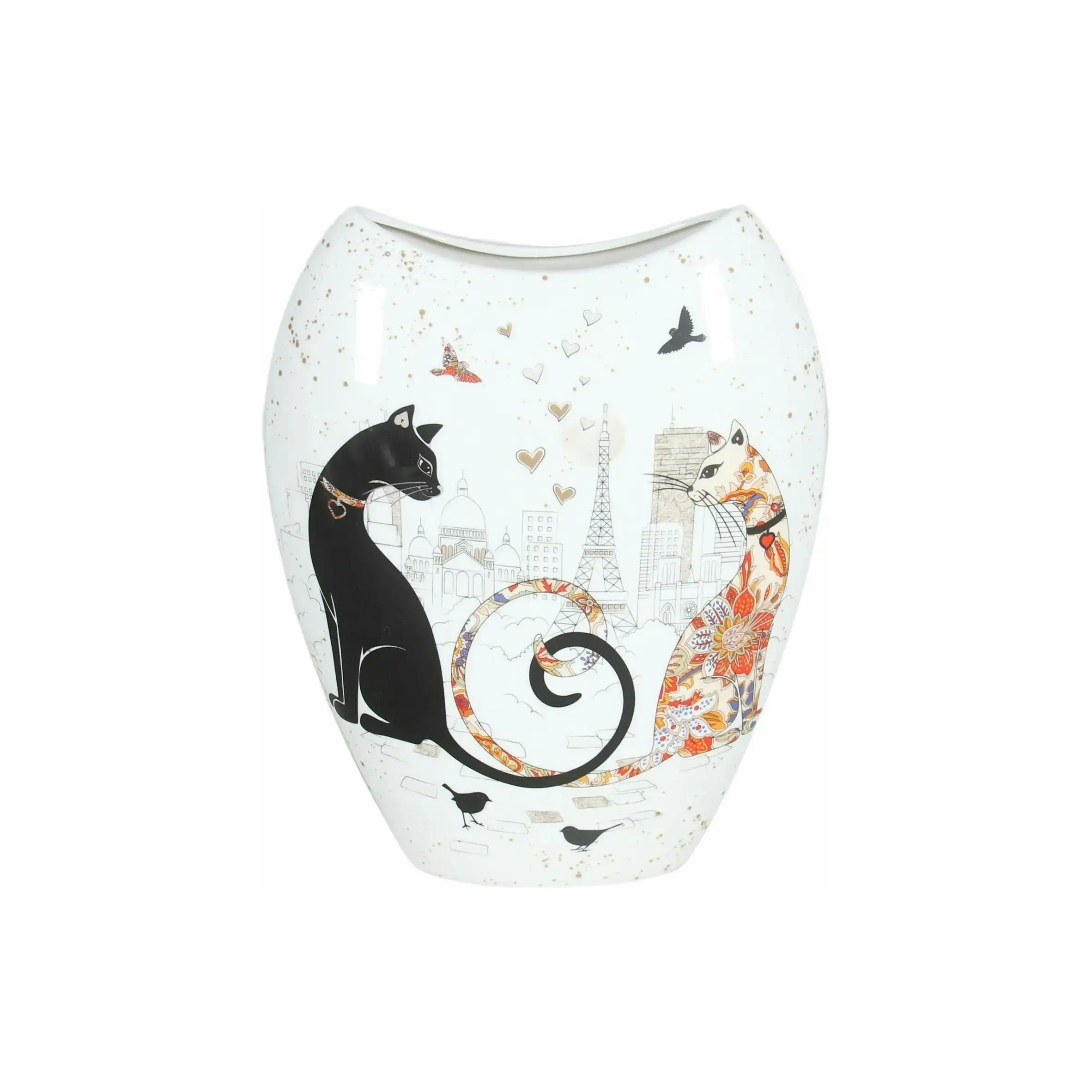 Cat Couple Fine Bone China - Vase