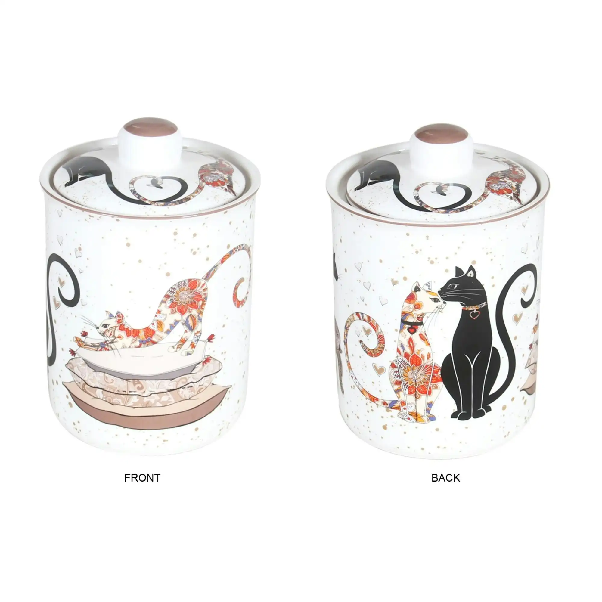 Cat Couple Fine Bone China - Canister