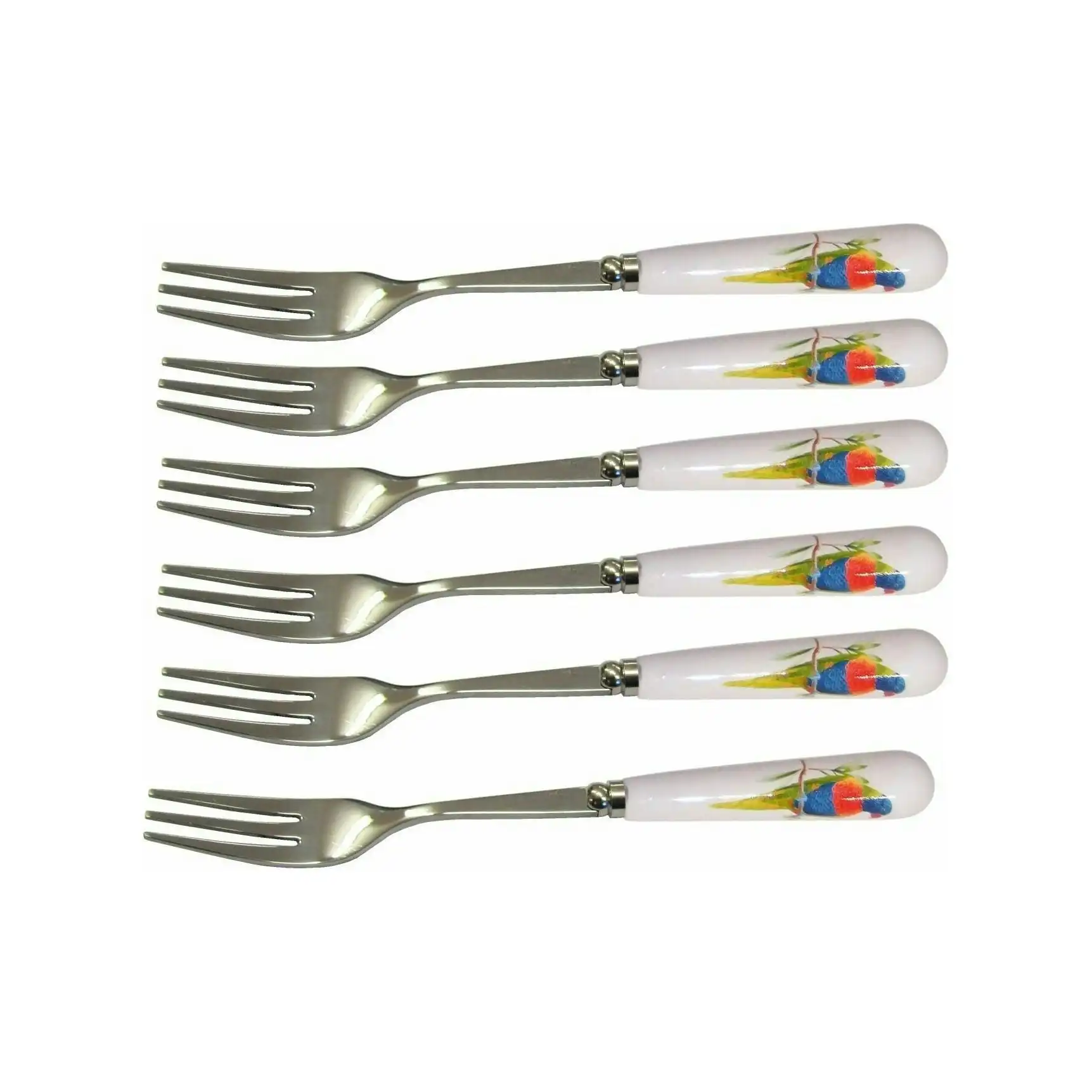 Dessert Cake Fork Set - Rainbow Lorikeets