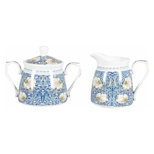 William Morris on Blue Fine Bone China Sugar and Creamer Set