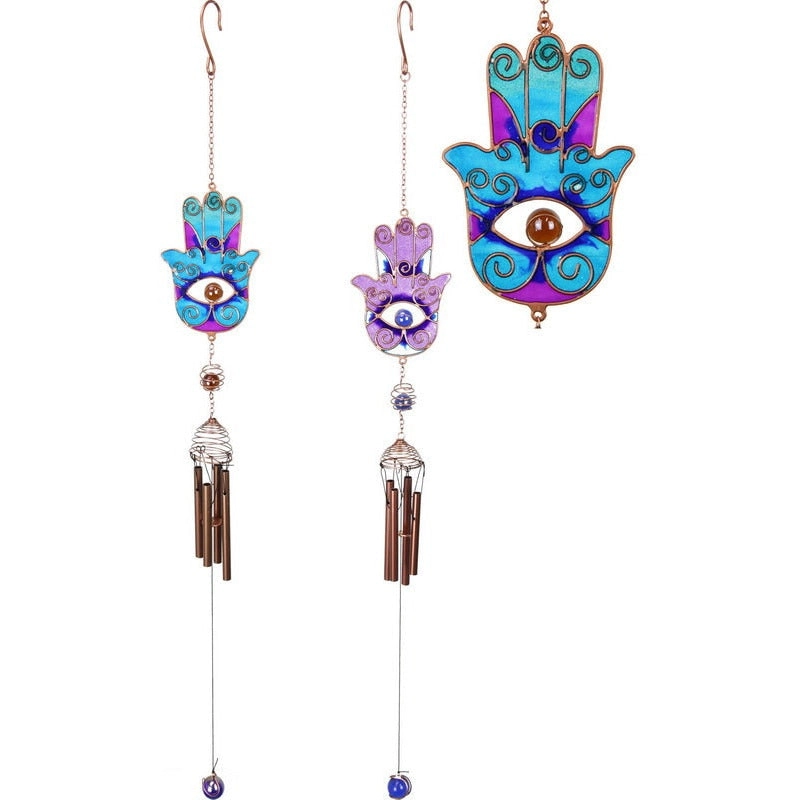 Wind Chime Hamsa Hand Two Tone