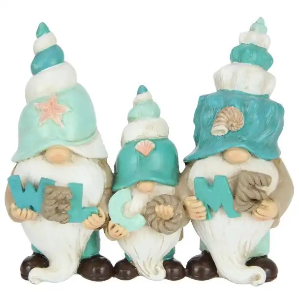 Triple Beach Gnomes with Welcome Sign