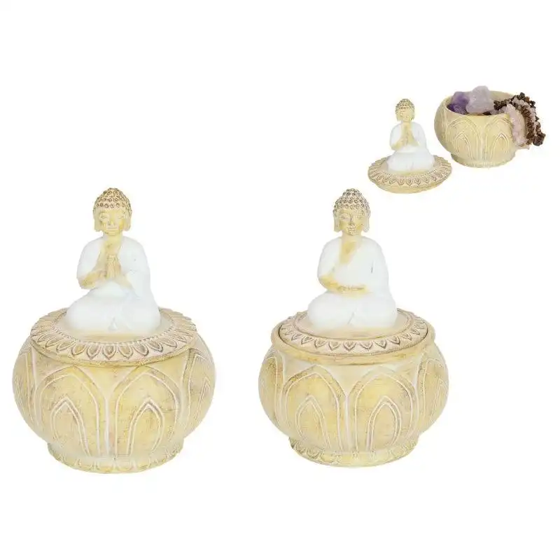 White & Natural Rulai Buddha Trinket Box