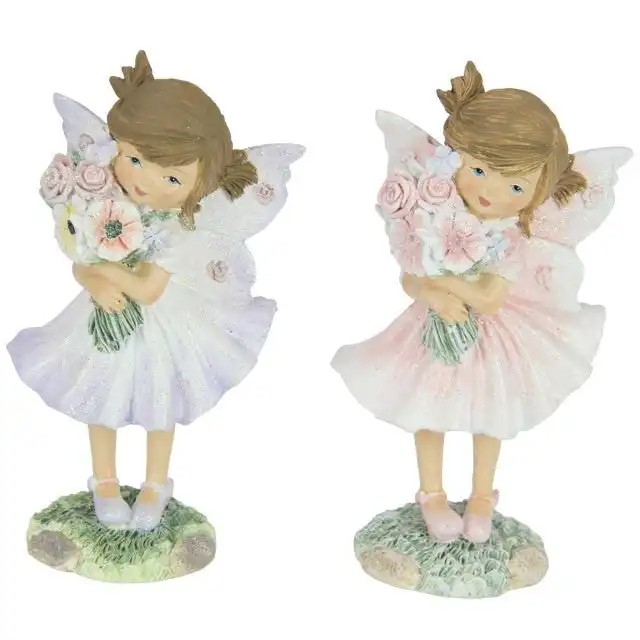 Fairy Holding Flowers in Pretty Dress