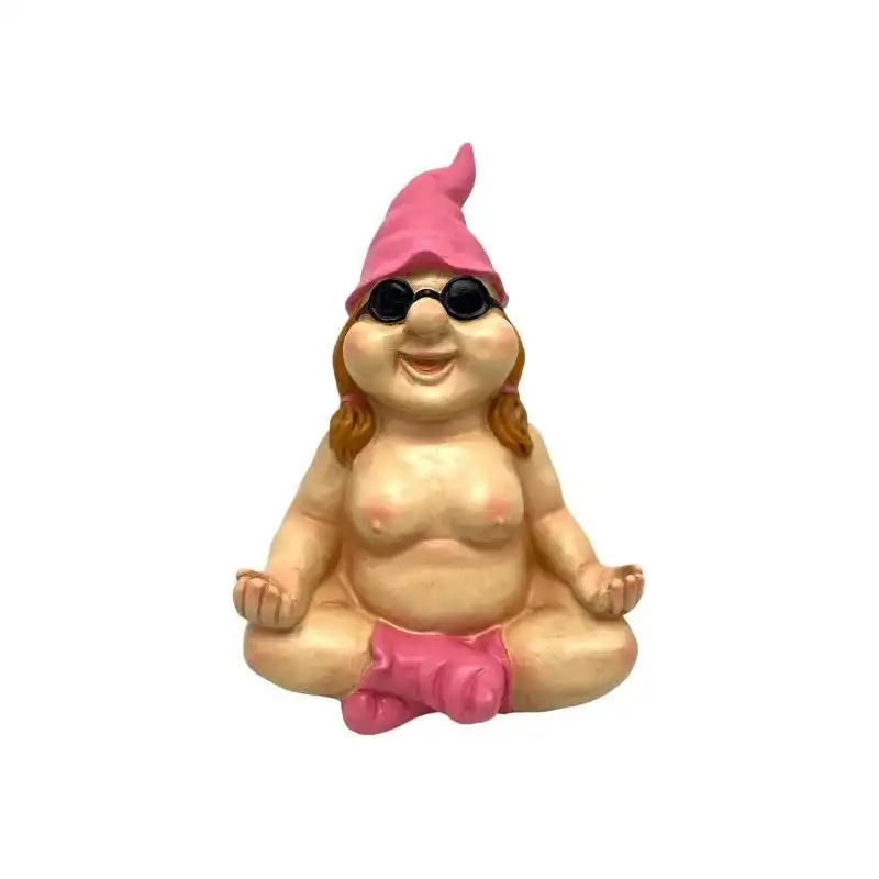 Sitting Naked Yoga Gnome - Female