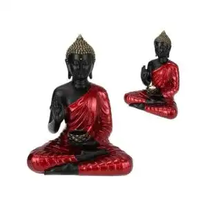 Sitting Rulai Buddha Red Gloss Finish