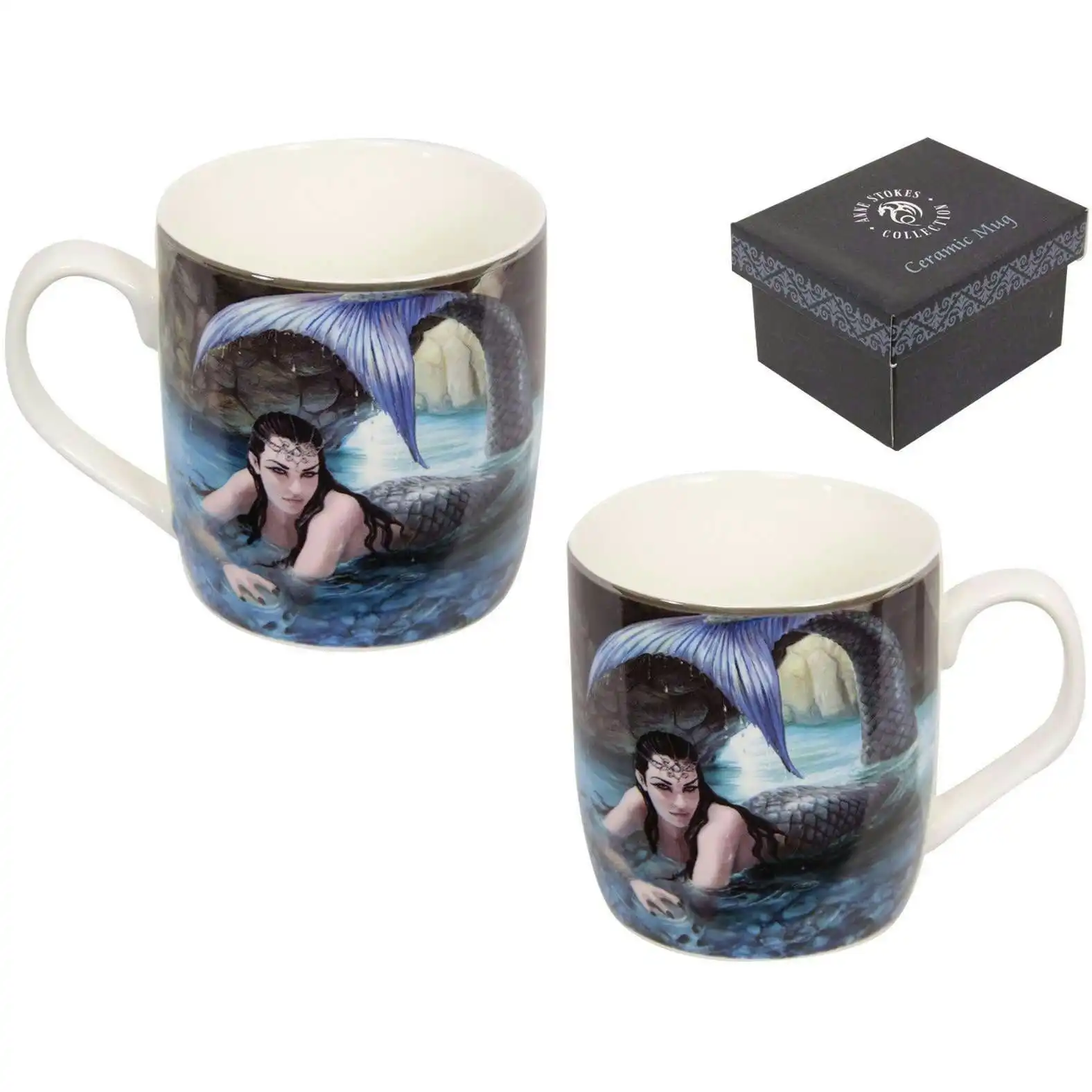 Hidden Depths Mermaid Silver Rim Mug By Anne Stokes