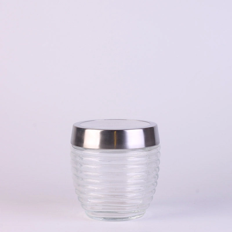 Glass Storage Jar with Metal Window Lid