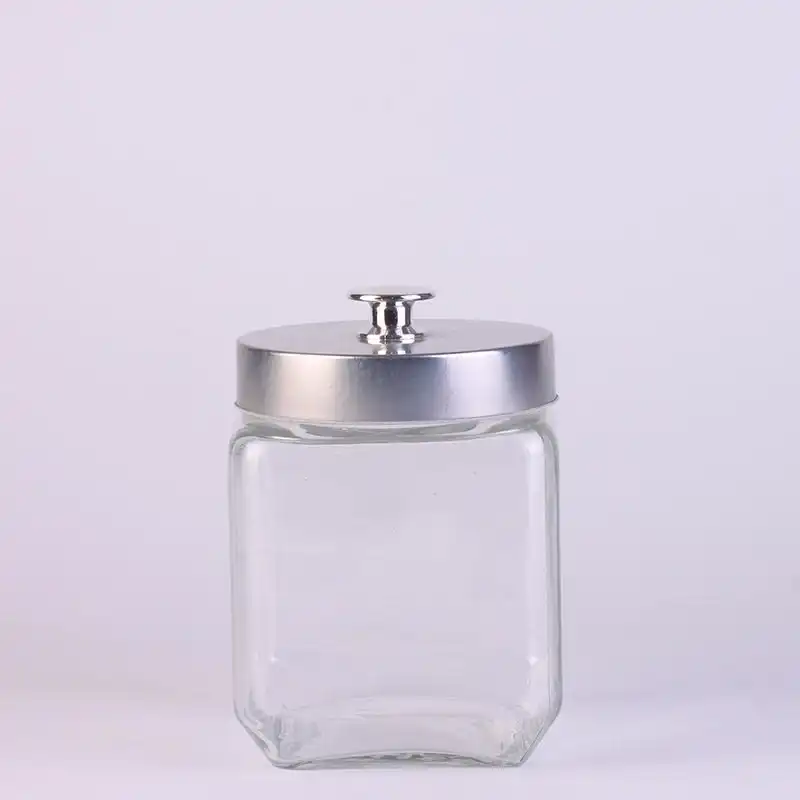 Glass Stroage Jar with Metal Lid