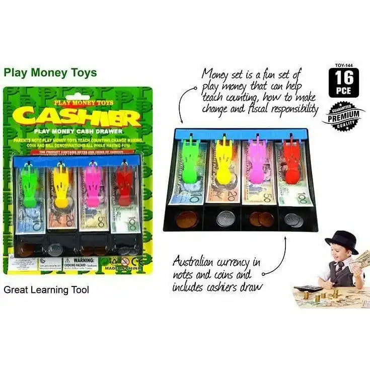 Cashier Play Money Cash Drawer