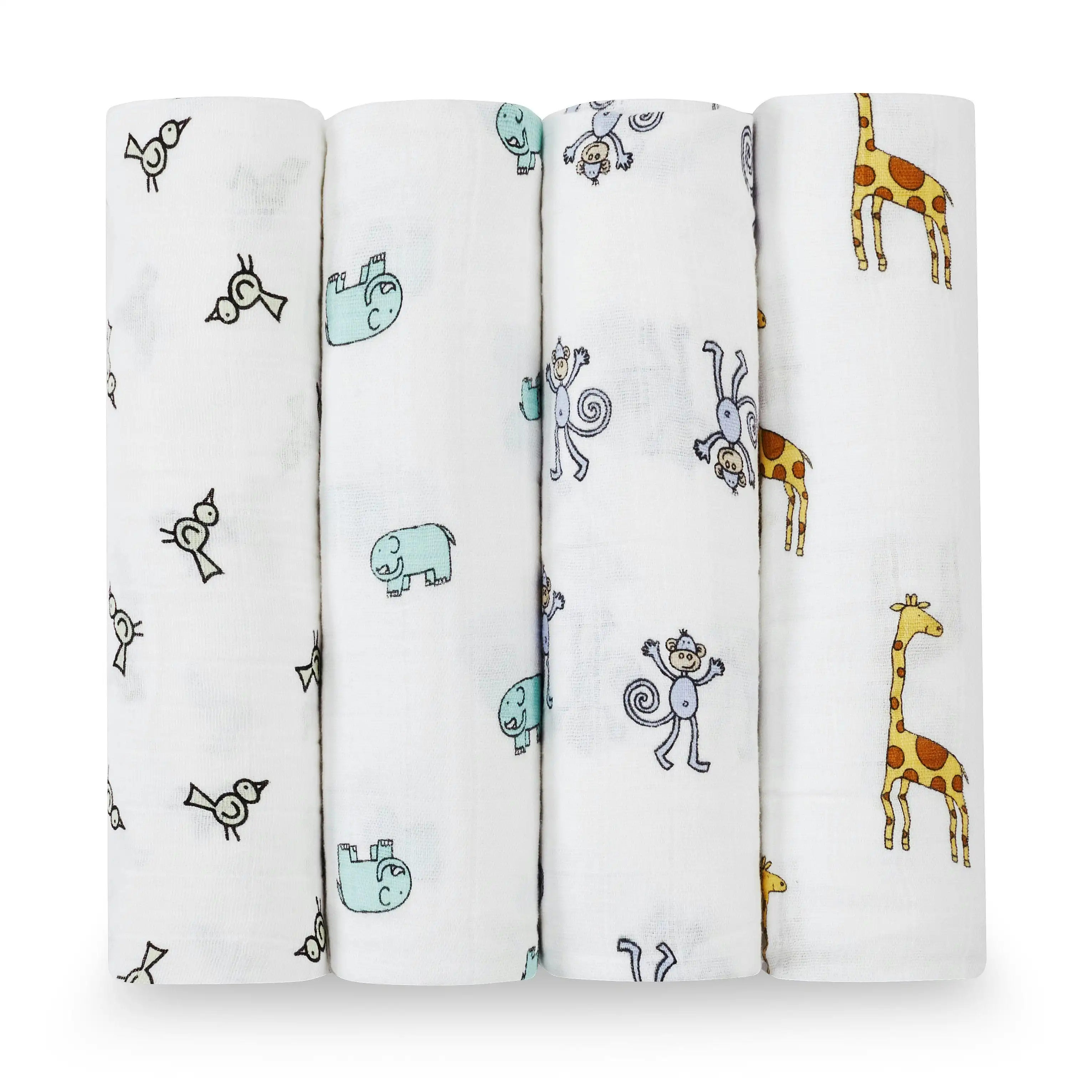 Aden + Anais jungle jam classic muslin 4-pack swaddles