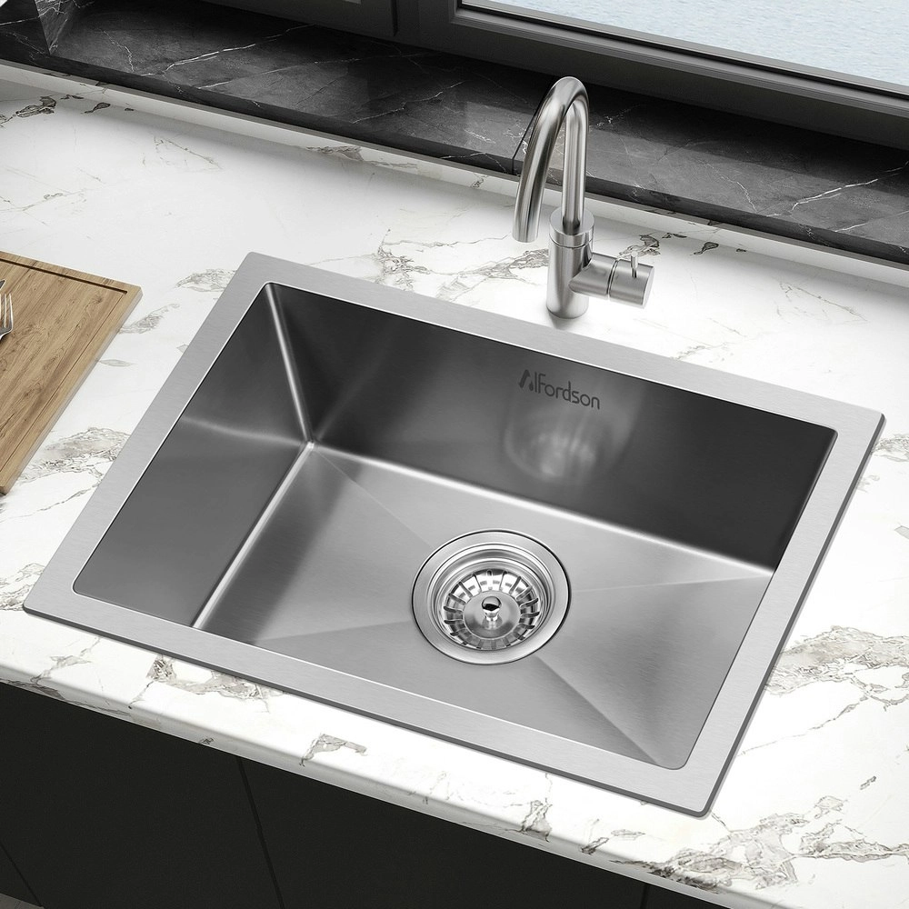 Alfordson Kitchen Sink Stainless Steel Drop in Flush Under Mount Bowl 450X300MM