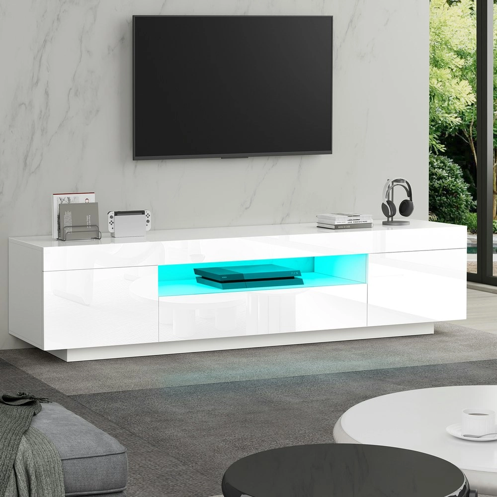 Alfordson Entertainment Unit Gloss White 180cm