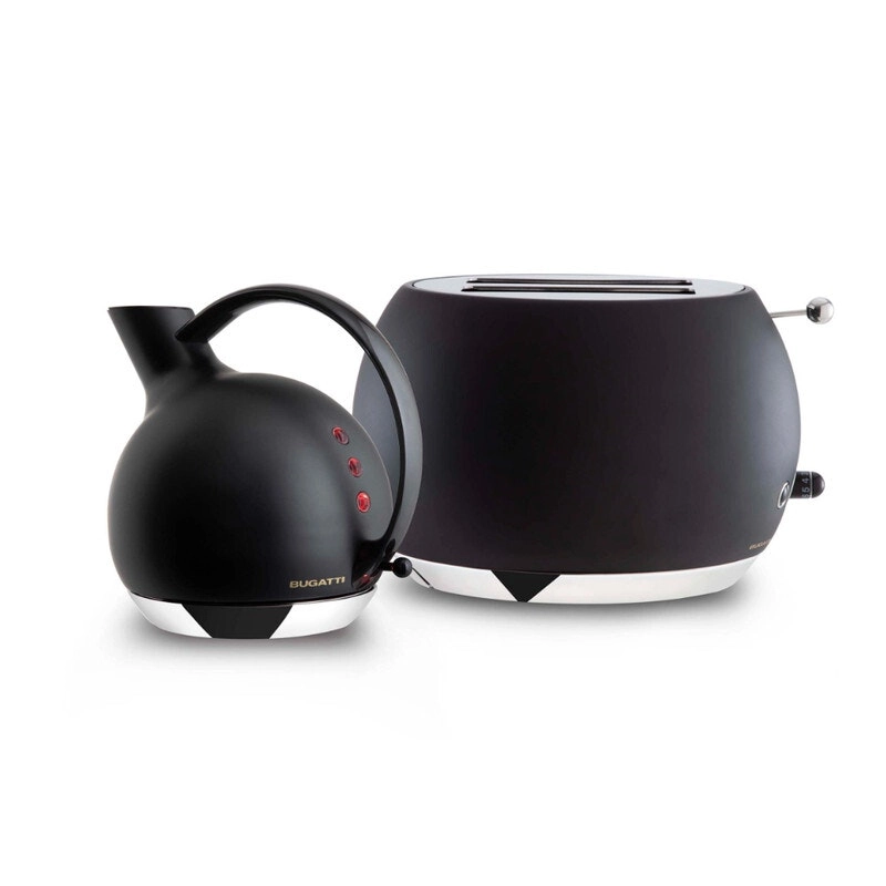 Bugatti Italy Romeo Toaster and Giulietta Kettle Set - Black