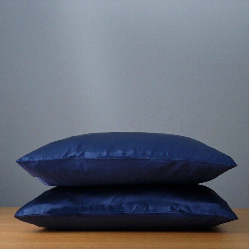 Canningvale Beautysilks Pillowcase Twin Pack - Indigo Blue