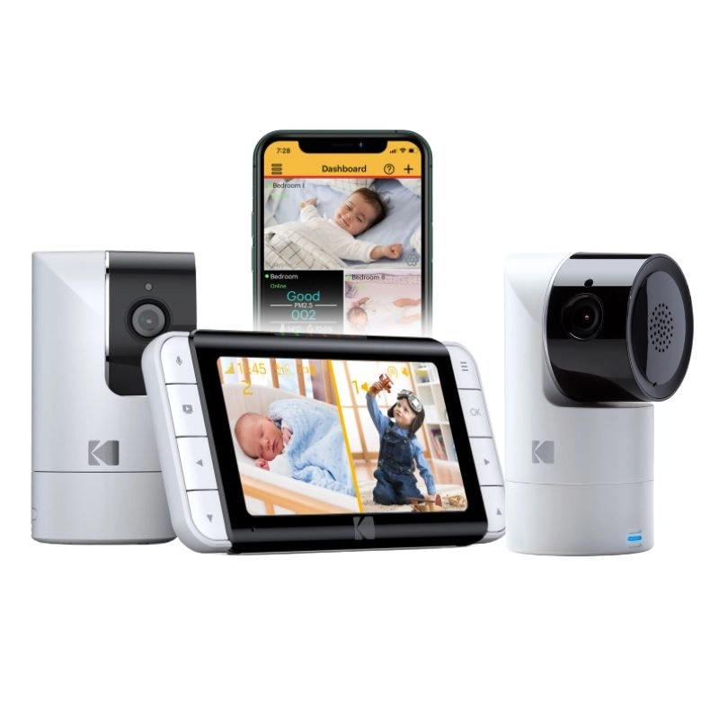 Kodak Bundle: C525P 5&Prime; Wifi Video Baby Monitor with Motorised Pan-Tilt Camera AND C125 Kodak C125 Smart HD Baby Camera