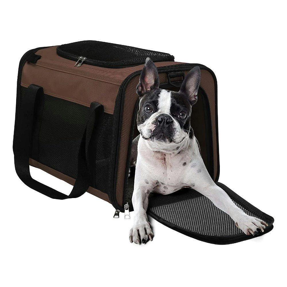 Floofi Portable Pet Carrier L Size (Large, Brown)