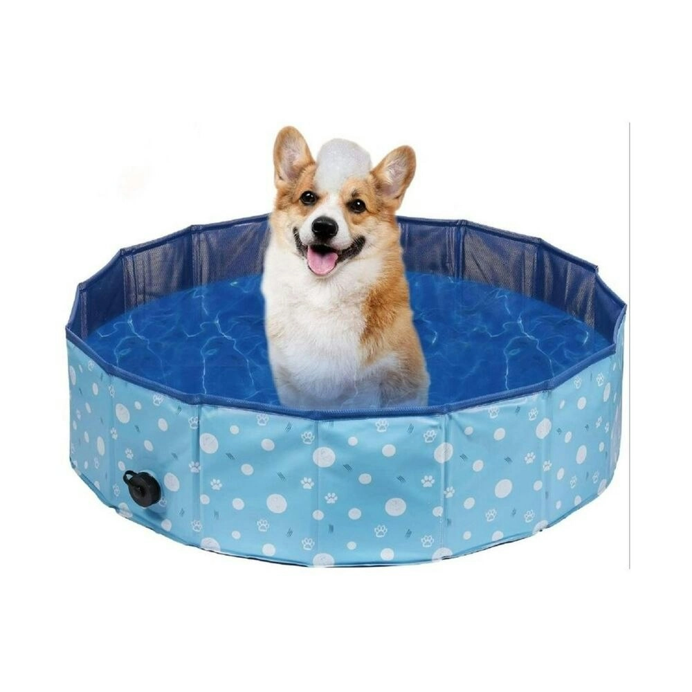 Floofi Leak-proof Blue Circle Foldable 120cmx30cm PVC Pet Swimming Pool