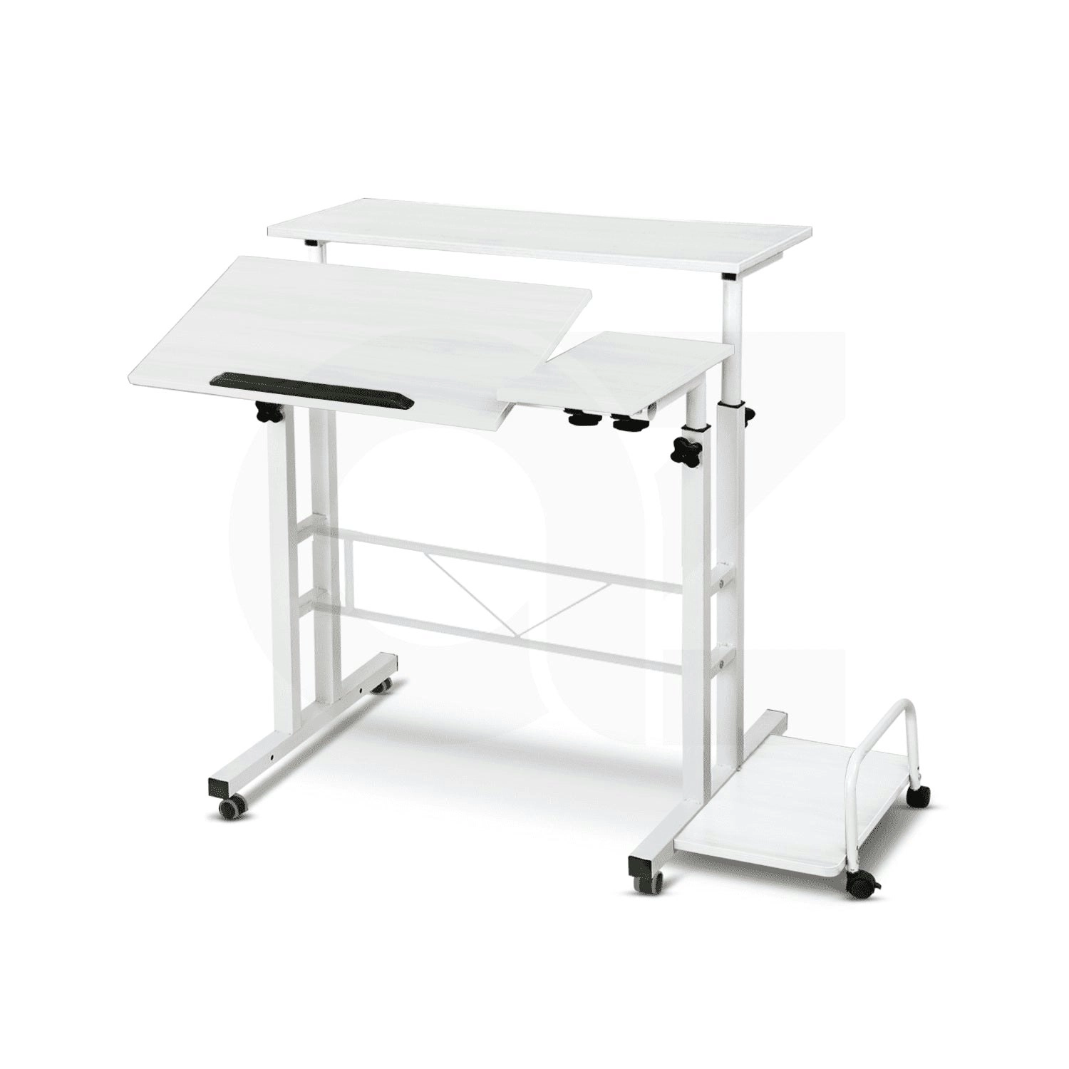 Ekkio Adjustable Workstation Portable Mobile Laptop Desk White