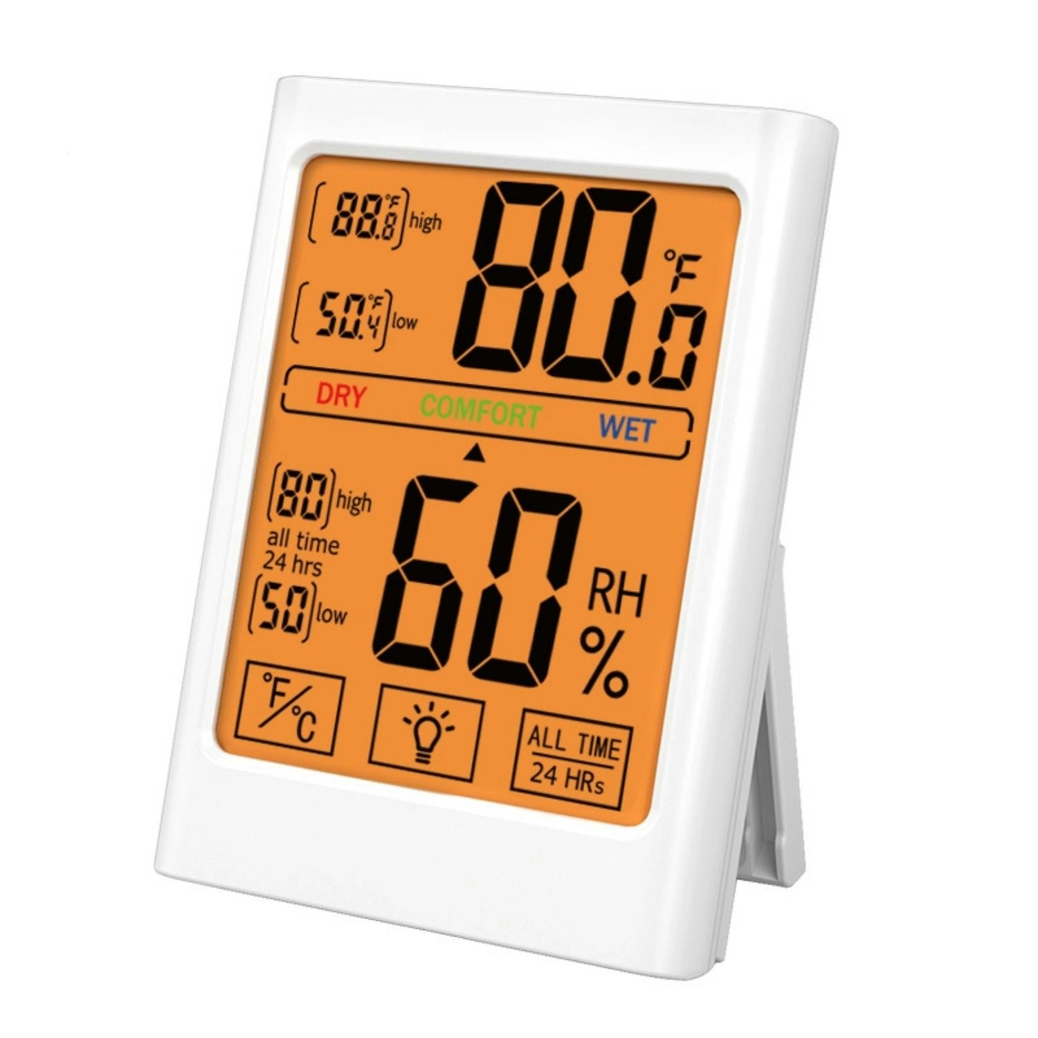 Gominimo 10 Seconds Refresh Rate Thermo Hygrometer Has Backlight White