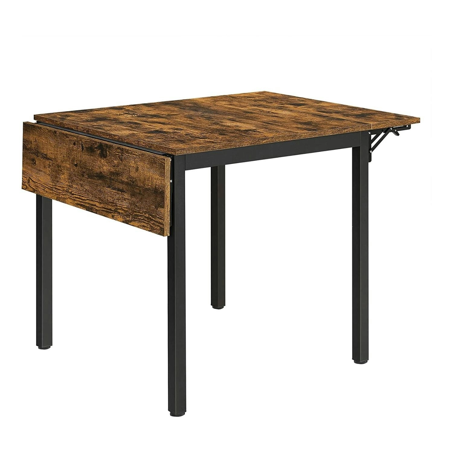 VASAGLE Drop Leaf Extendable Desk for Kitchen Restaurant Cafe Dining Table - Rustic Brown