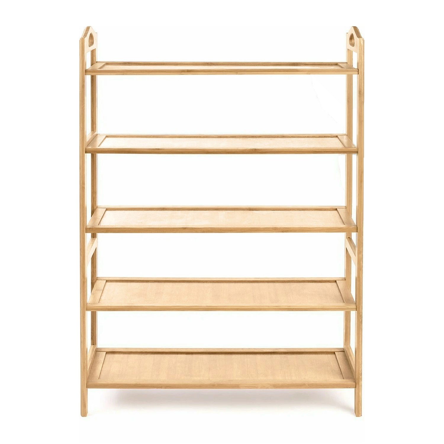 Ekkio 5 Tier Bamboo Storage Organiser Stand Shoe Rack - Natural