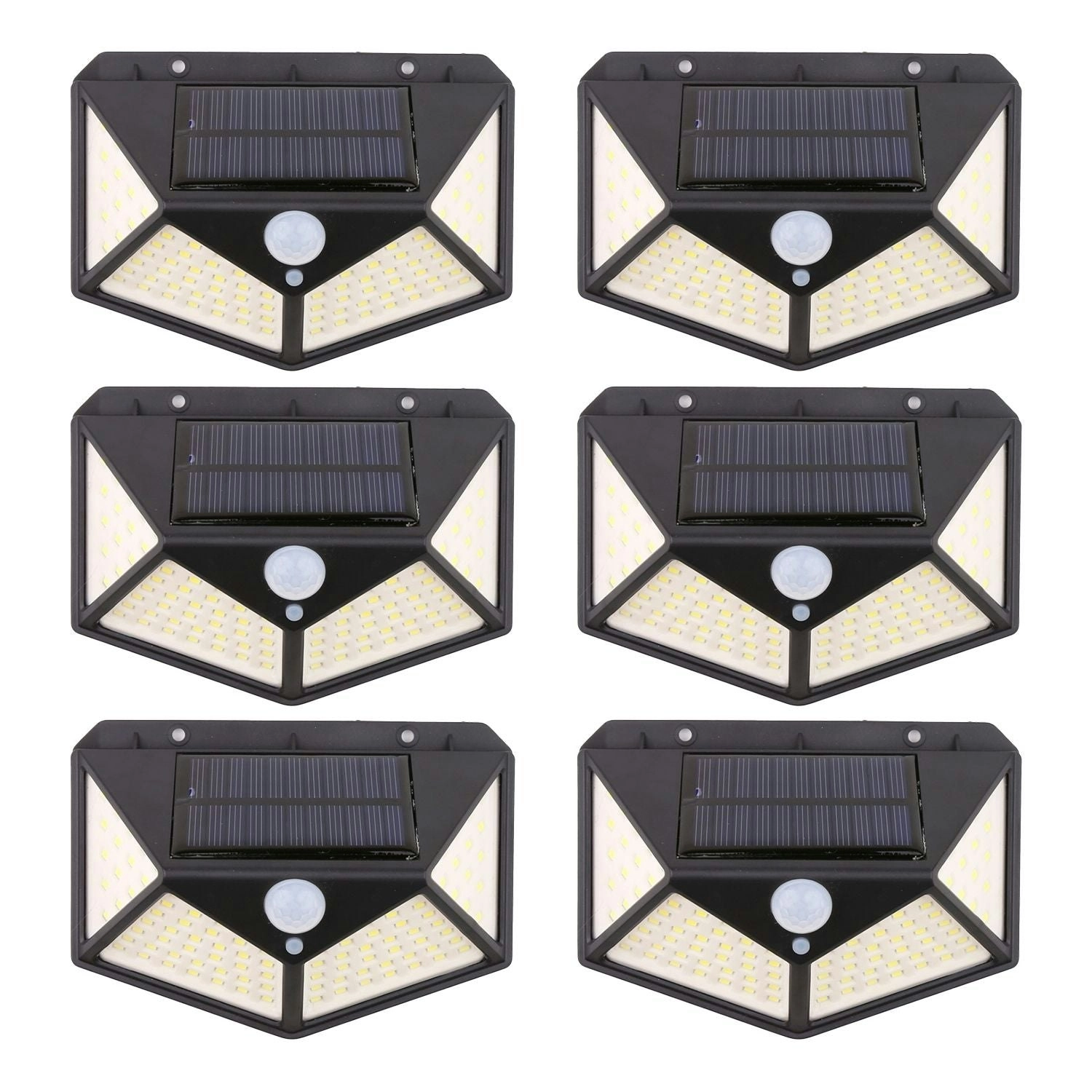 6pcs Noveden 3 Light Mode Weather Resistant Advanced Sensor Technology Flood Outdoor Solar LED Lights