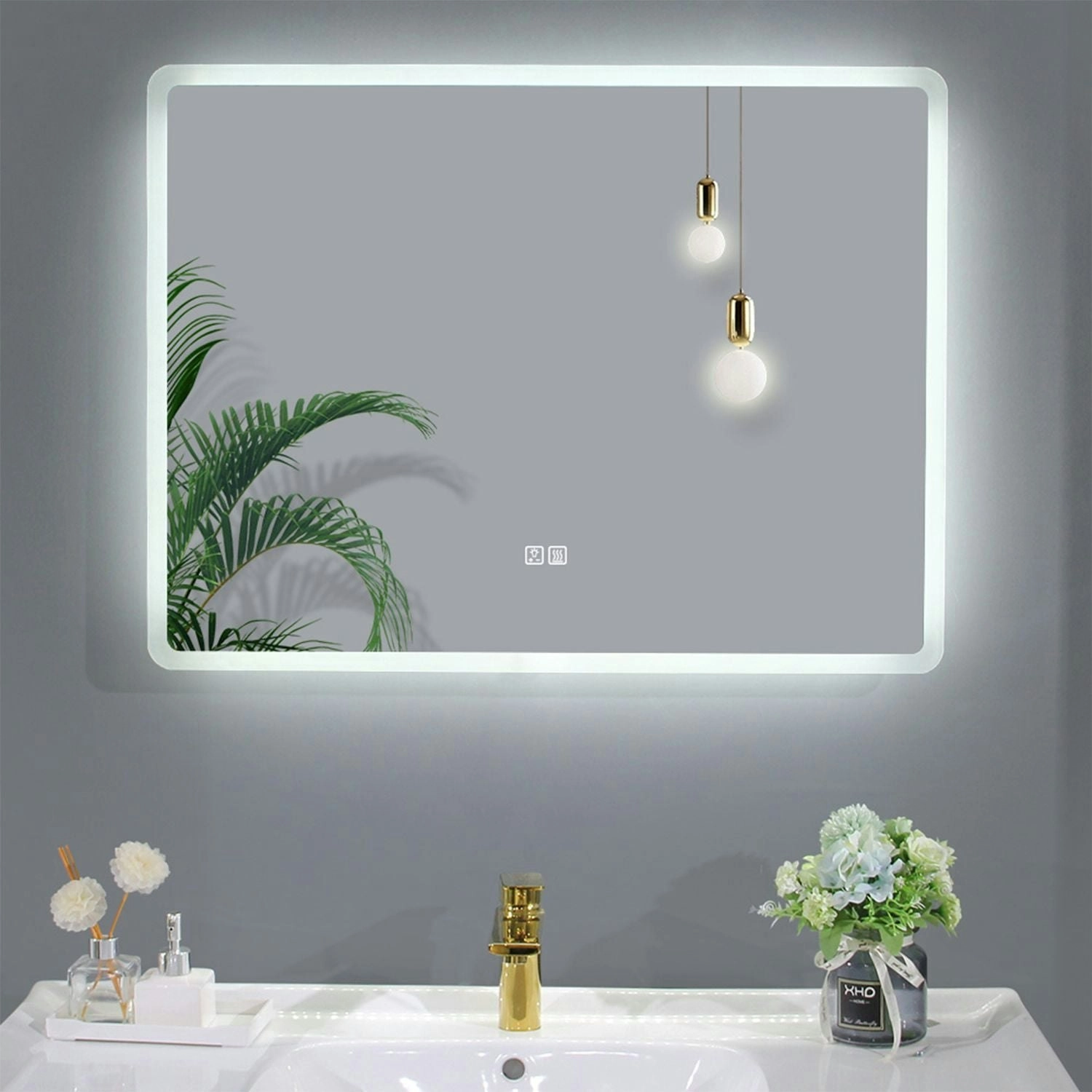 Gominimo LED Mirror 800mm Rectangle Copper-free Material IP44 waterproof LED