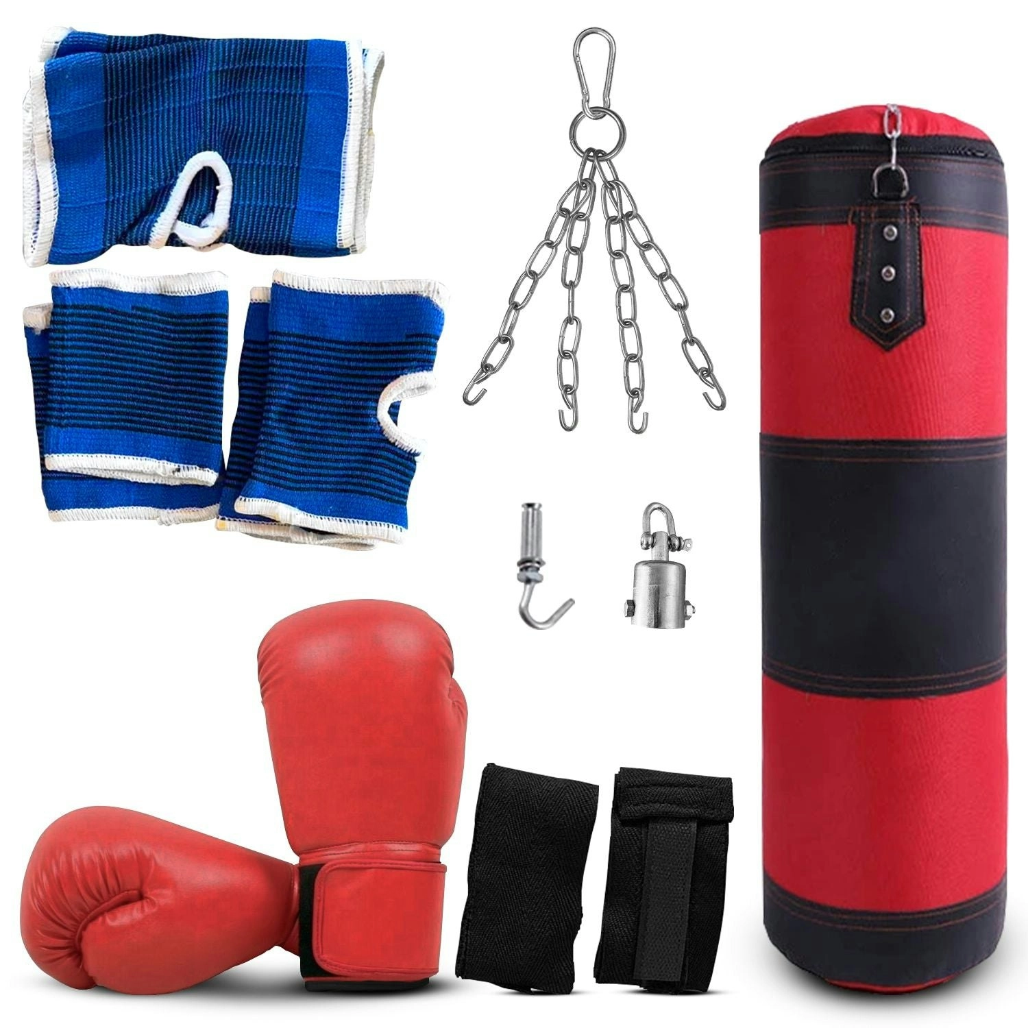 Verpeak 100cm Hanging Punching Bag Set Boxing Bag Home Gym Training Kickboxing Karate