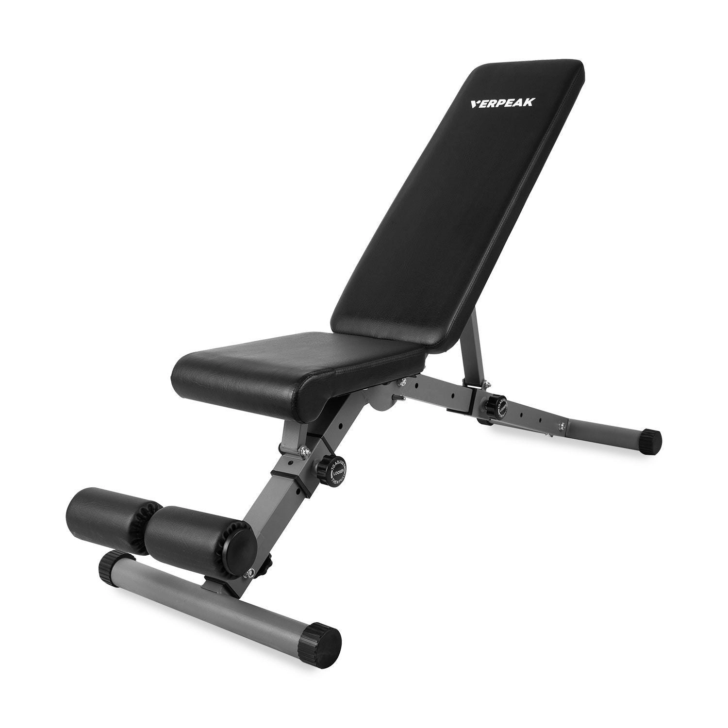 Verpeak Adjustable Incline Decline Home Gym Fitness Weight Bench Flat - Black