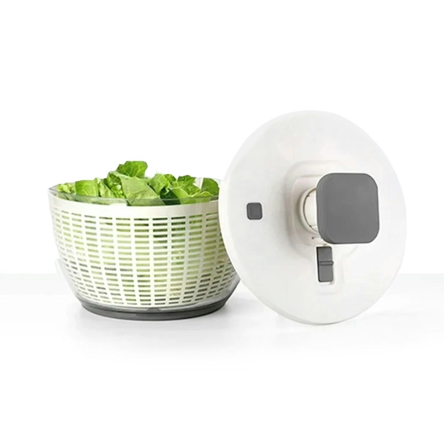 Gominimo 6L Large Salad Spinner Vegetable Washer and Dryer Storage Bowl - White