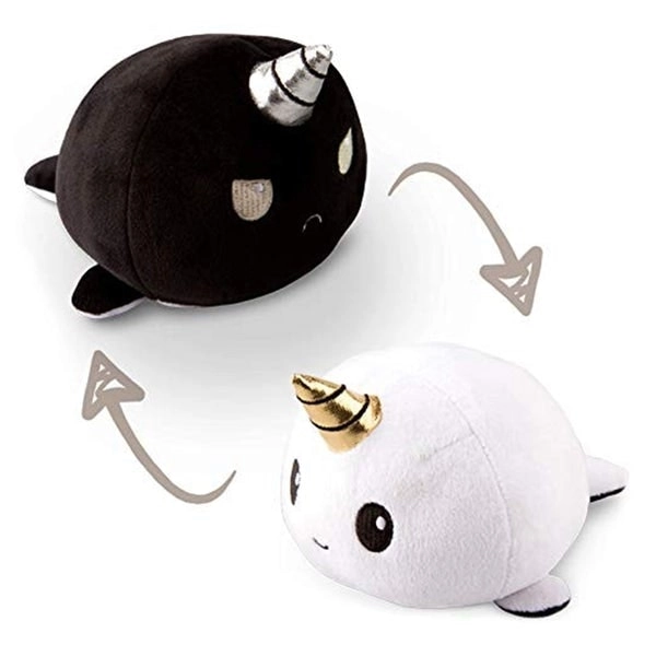 Tee Turtle Reversible Plushie Narwhal White/Black